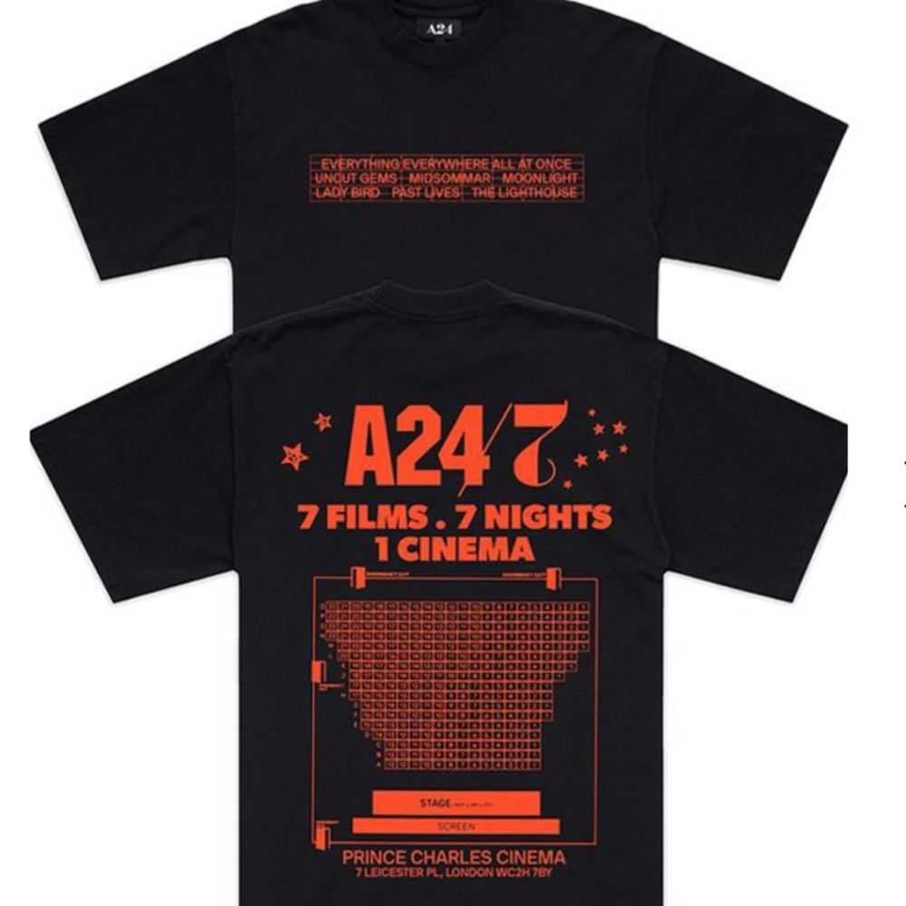 A24 x Prince Charles Cinema UK Pop Up T Shirt LIMITED/RARE